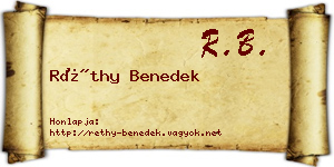 Réthy Benedek névjegykártya